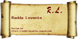 Radda Levente névjegykártya